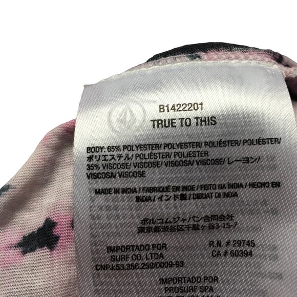 Volcom Women's Black White Tiedoll Wave Tie Dye Midi Skirt - Picture 4 of 4